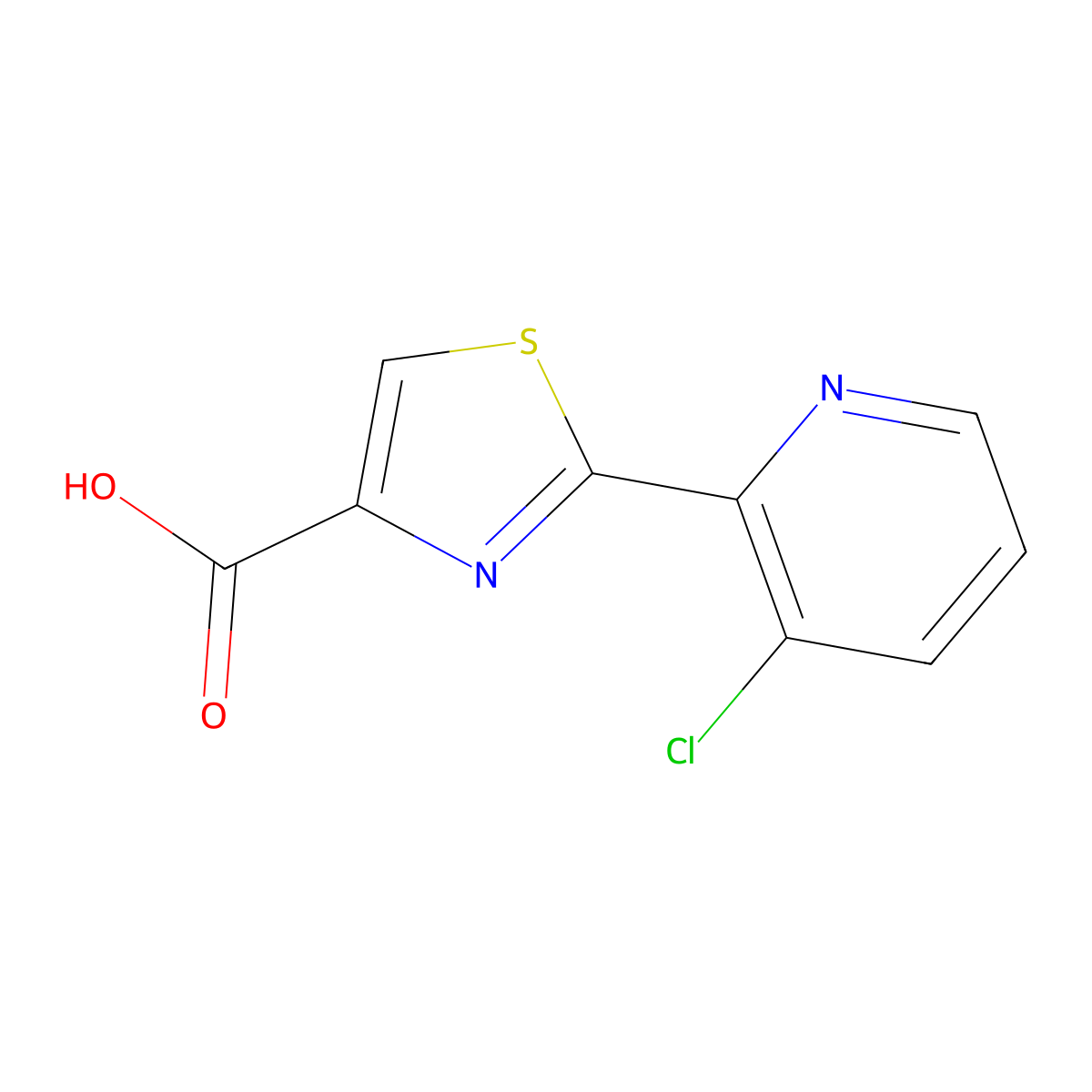 4-Thiazolecarboxylic acid, 2-(3-chloro-2-pyridinyl)- molecular structure, CAS 1427378-95-7