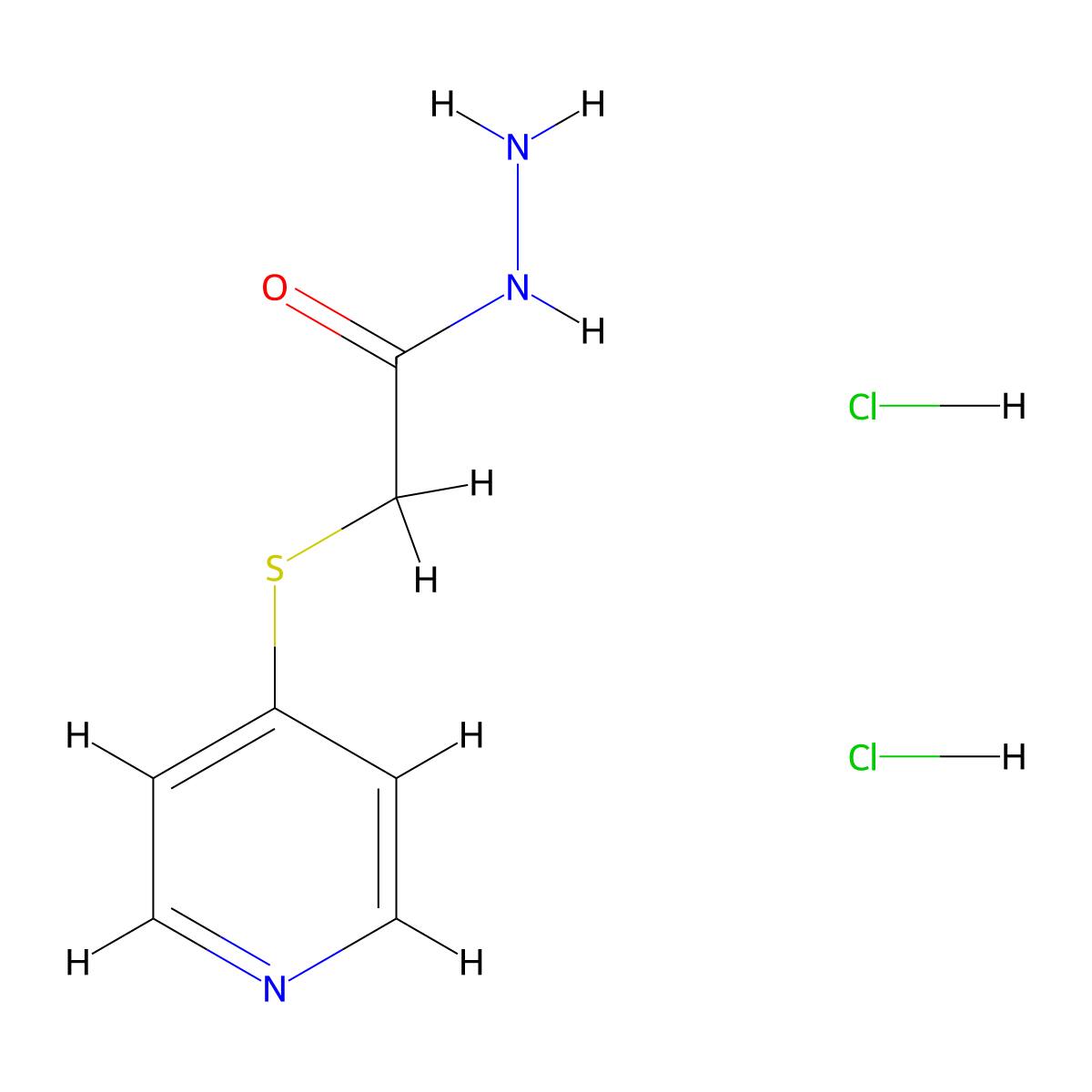 2-(Pyridin-4-ylsulfanyl)acetohydrazide dihydrochloride molecular structure, CAS 1427378-98-0