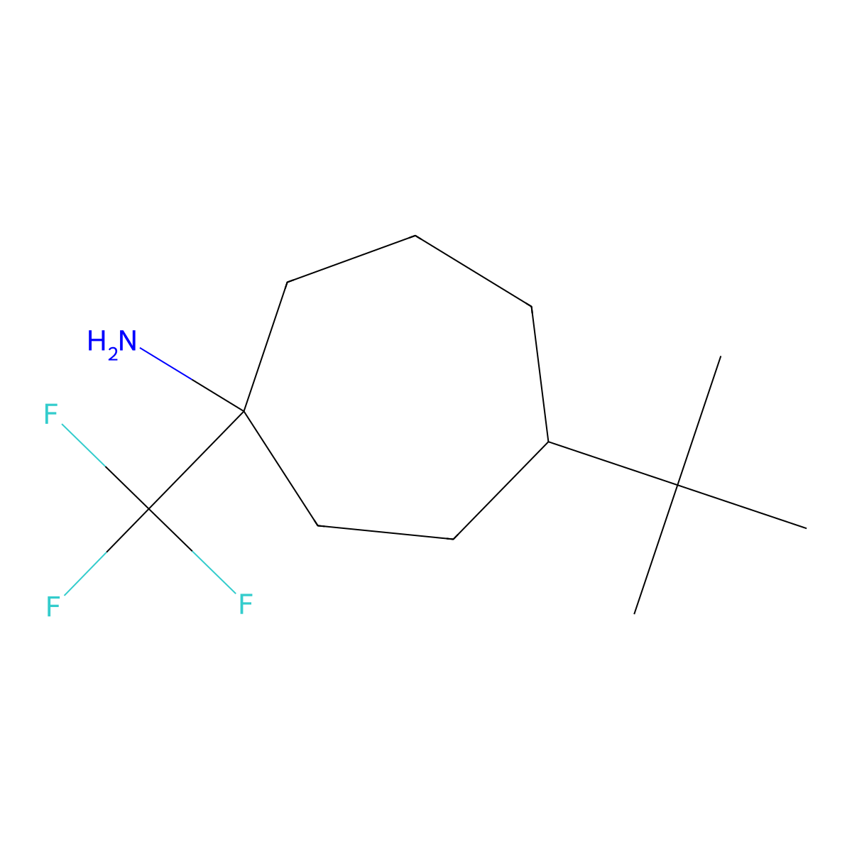 4-Tert-butyl-1-(trifluoromethyl)cycloheptan-1-amine molecular structure, CAS 1427378-99-1