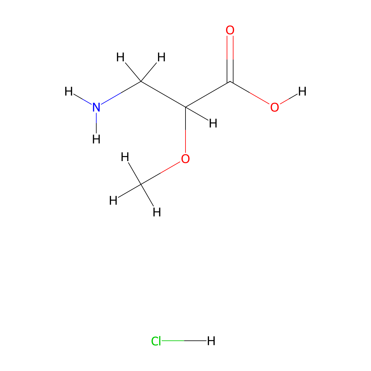 3-Amino-2-methoxypropanoic acid hydrochloride molecular structure, CAS 1427379-00-7