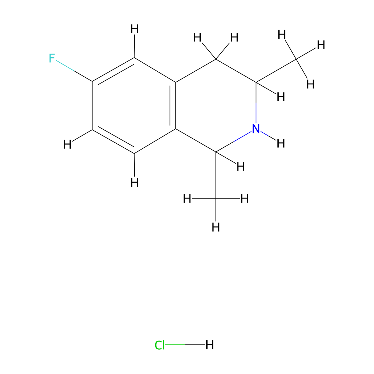 6-Fluoro-1,3-dimethyl-1,2,3,4-tetrahydroisoquinoline hydrochloride molecular structure, CAS 1427379-07-4