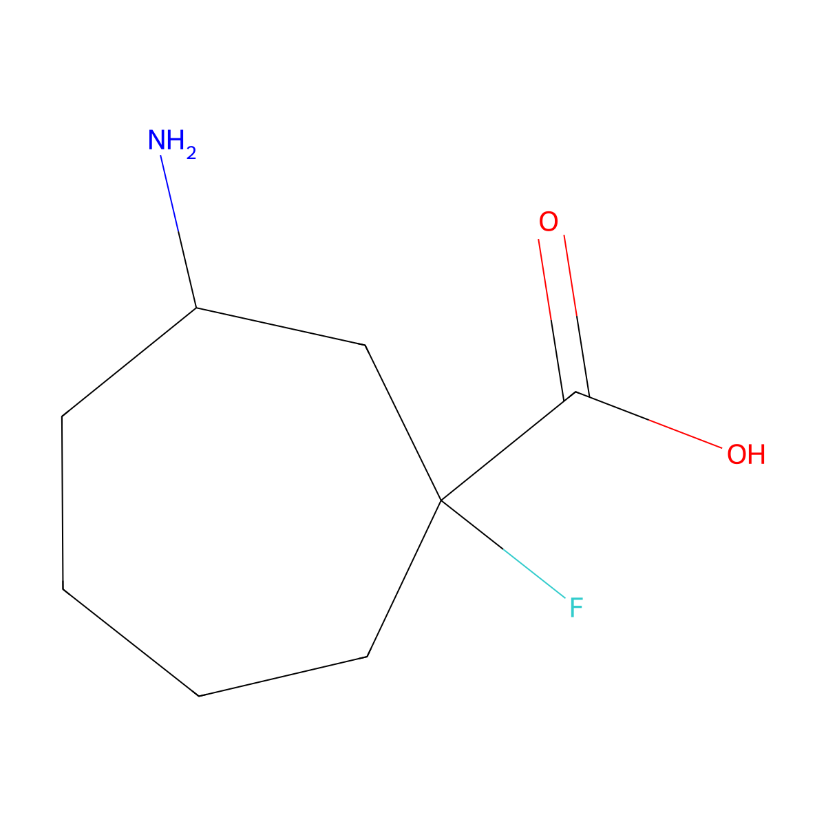 3-Amino-1-fluorocycloheptane-1-carboxylic acid molecular structure, CAS 1427379-11-0
