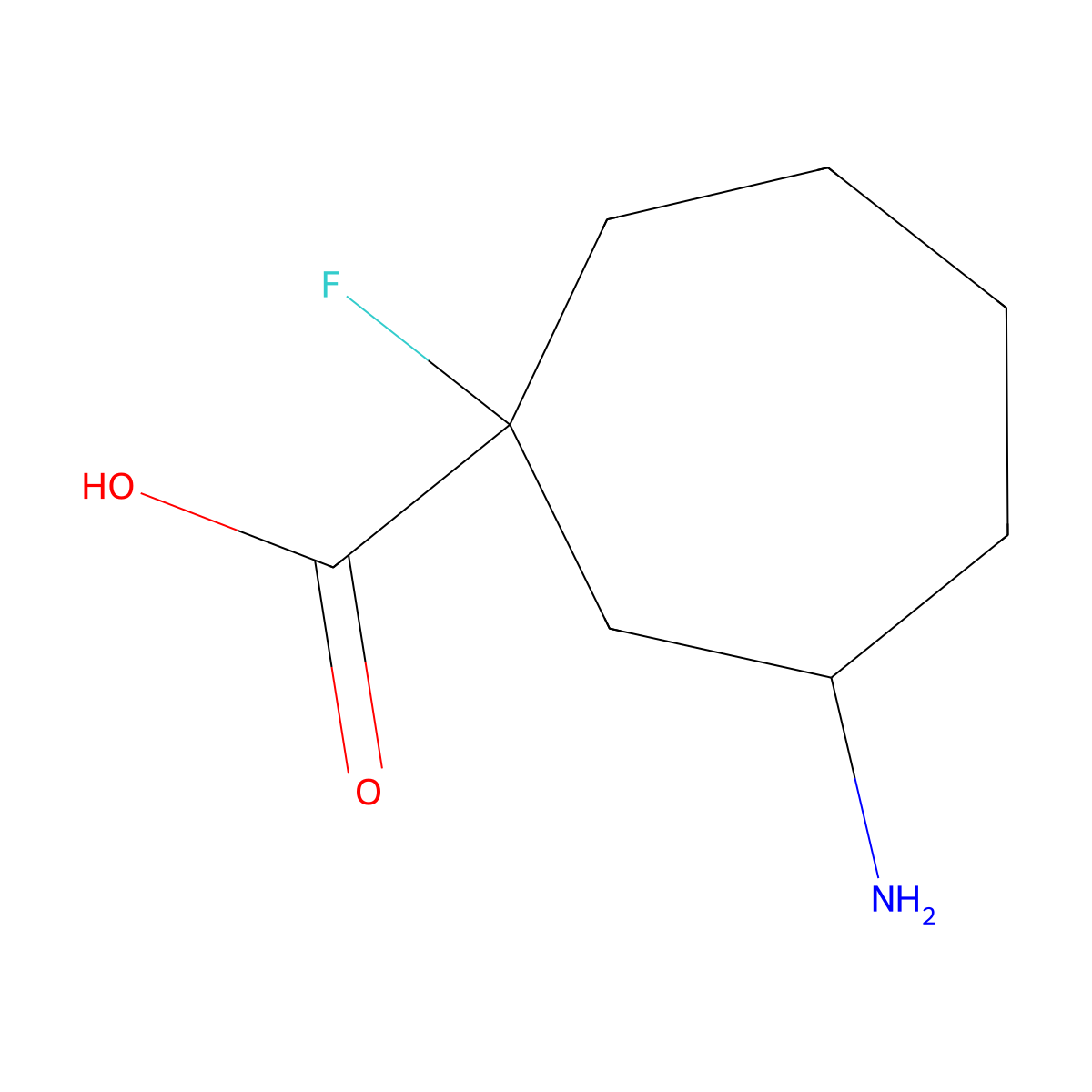 3-Amino-1-fluorocycloheptane-1-carboxylic acid molecular structure, CAS 1427379-11-0