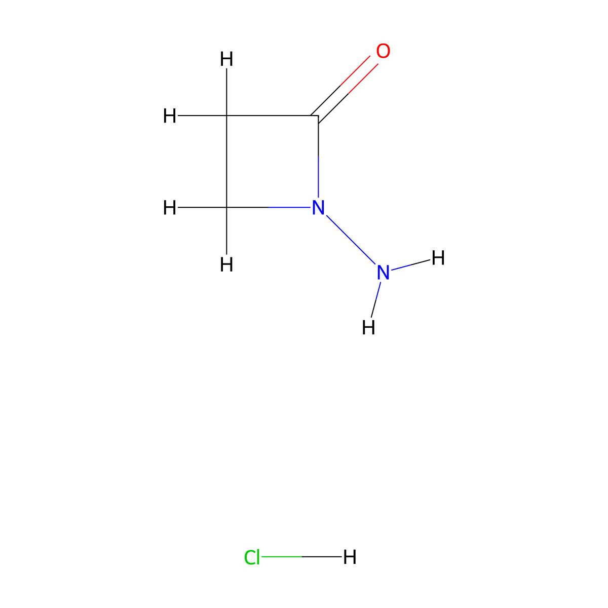 1-Aminoazetidin-2-one hydrochloride molecular structure, CAS 1427379-16-5