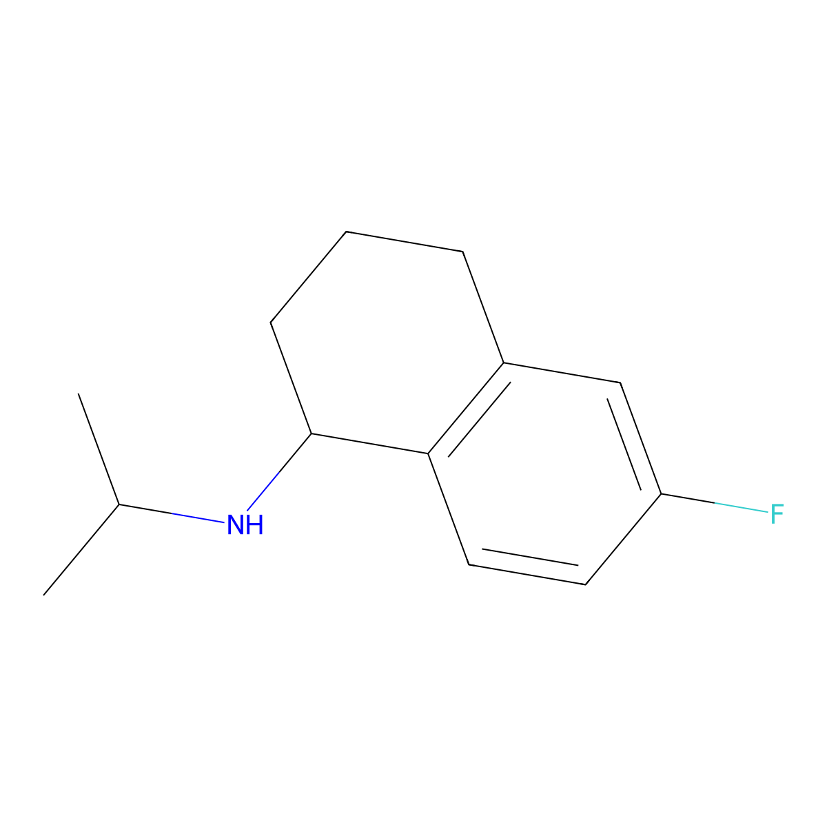 6-fluoro-N-(propan-2-yl)-1,2,3,4-tetrahydronaphthalen-1-amine molecular structure, CAS 1427379-18-7