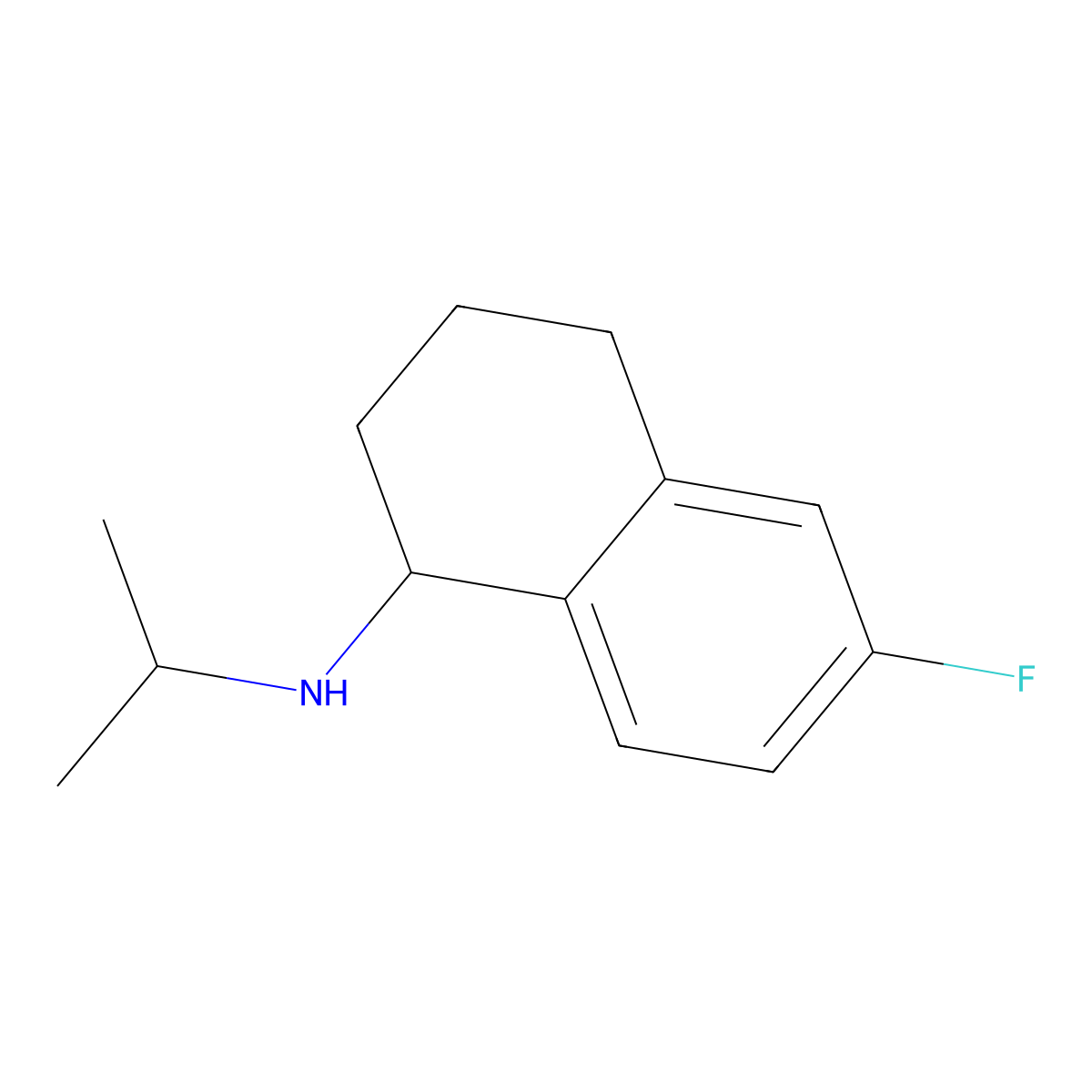 6-fluoro-N-(propan-2-yl)-1,2,3,4-tetrahydronaphthalen-1-amine molecular structure, CAS 1427379-18-7