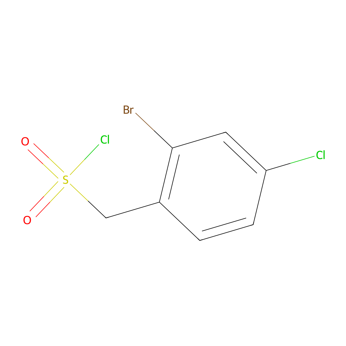(2-Bromo-4-chlorophenyl)methanesulfonyl chloride molecular structure, CAS 1427379-23-4