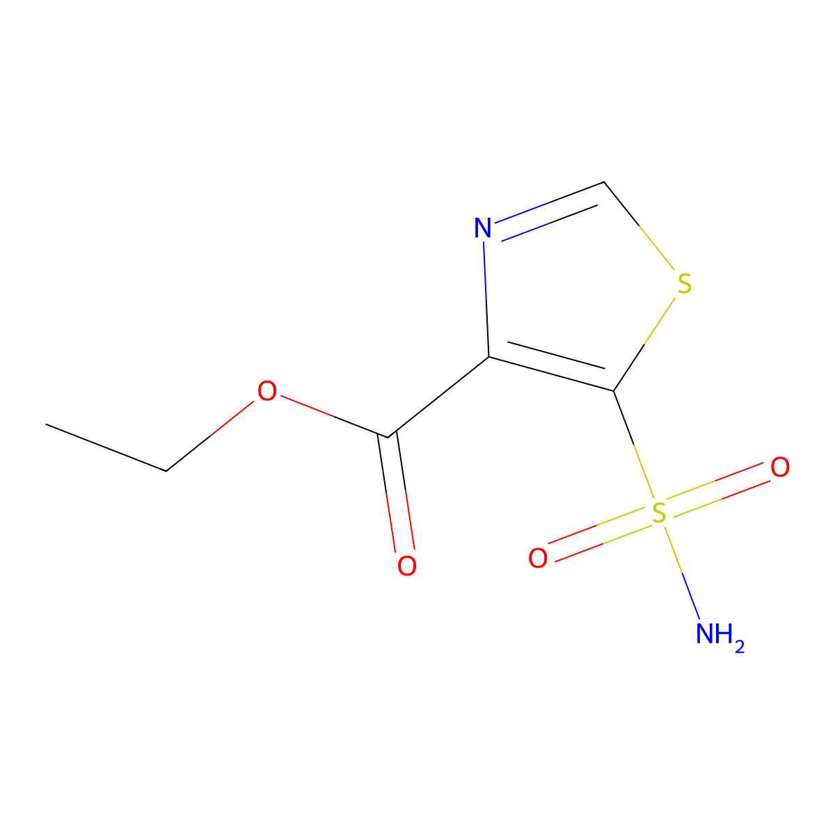Ethyl 5-sulfamoyl-1,3-thiazole-4-carboxylate molecular structure, CAS 1427379-25-6