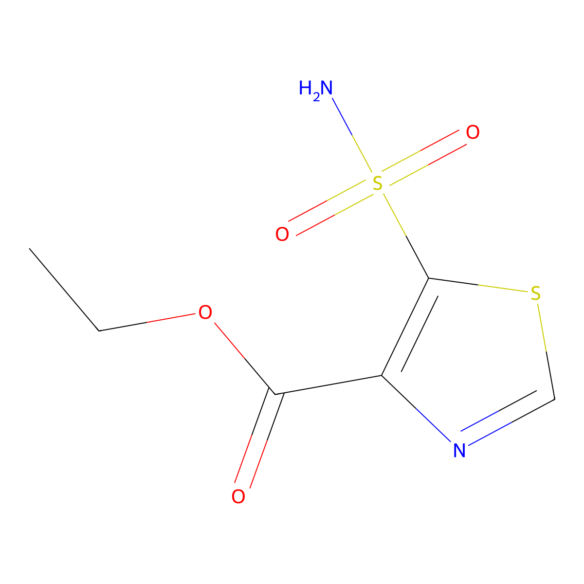 Ethyl 5-sulfamoyl-1,3-thiazole-4-carboxylate molecular structure, CAS 1427379-25-6