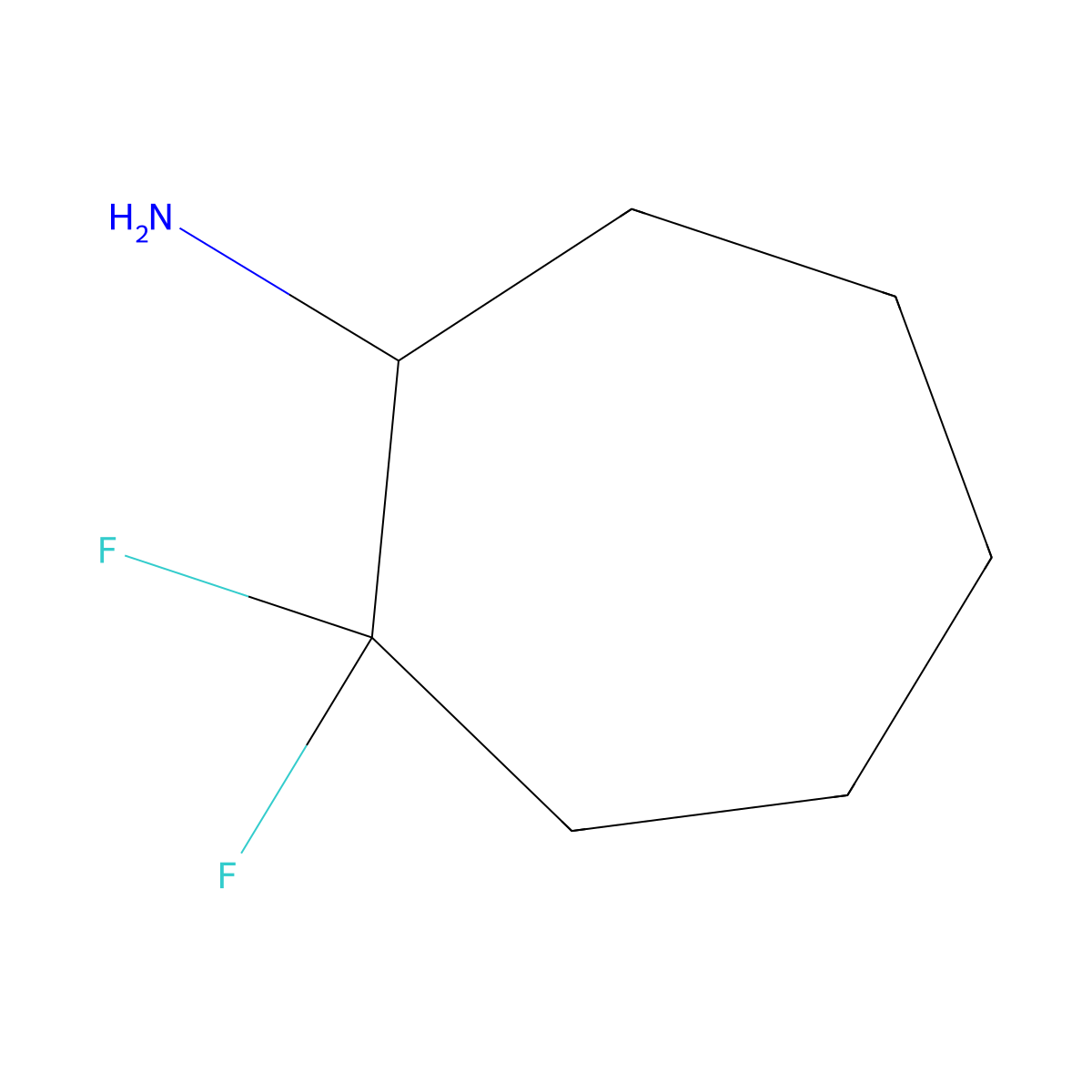 2,2-Difluorocycloheptan-1-amine molecular structure, CAS 1427379-26-7