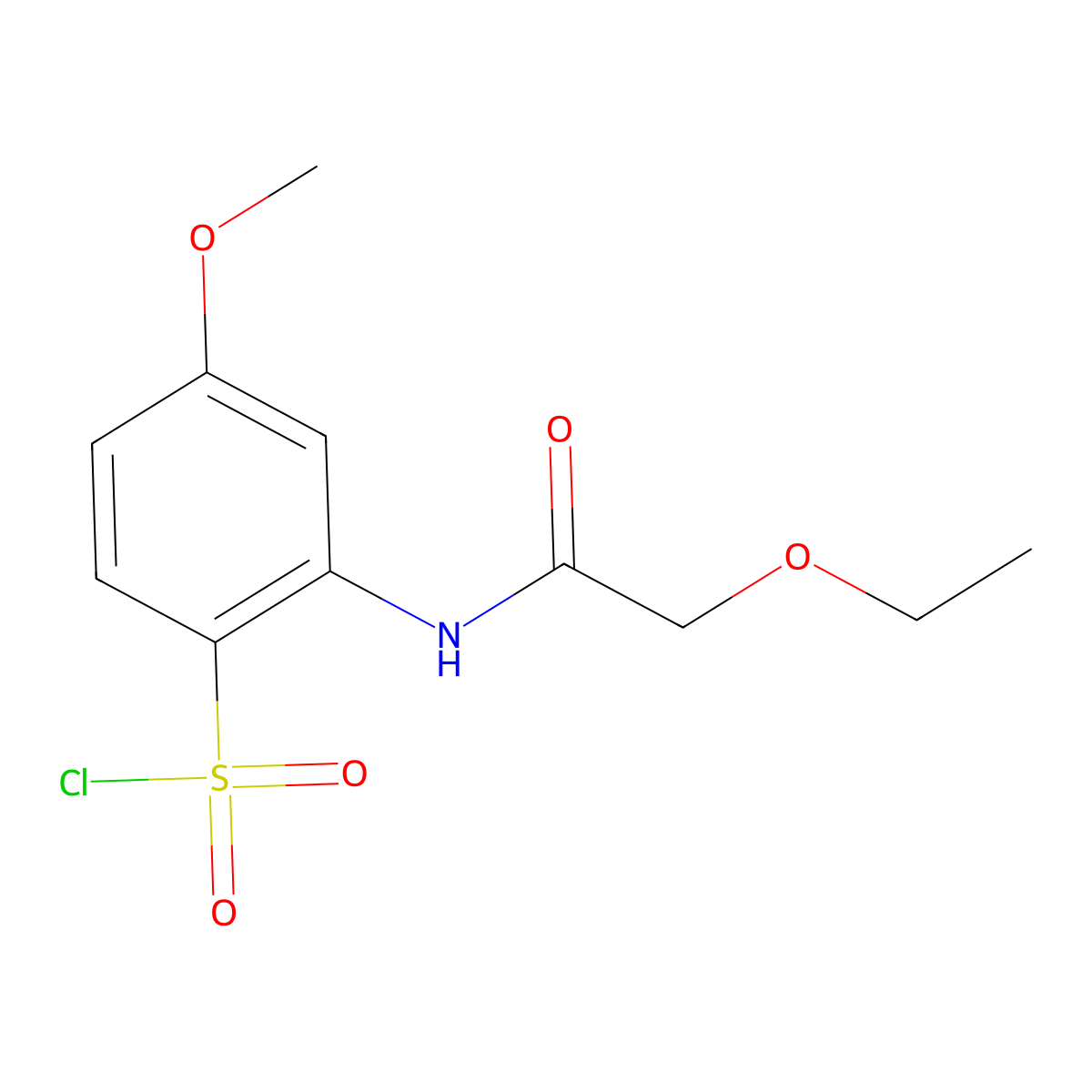 2-(2-Ethoxyacetamido)-4-methoxybenzene-1-sulfonyl chloride molecular structure, CAS 1427379-29-0