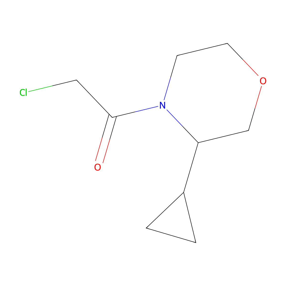 2-Chloro-1-(3-cyclopropylmorpholin-4-yl)ethan-1-one molecular structure, CAS 1427379-31-4