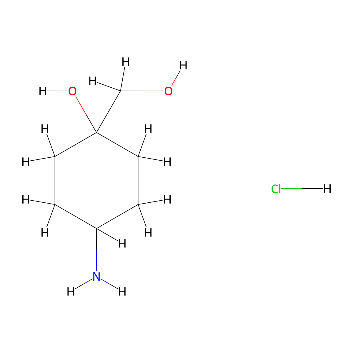 4-Amino-1-(hydroxymethyl)cyclohexan-1-ol hydrochloride molecular structure, CAS 1427379-32-5