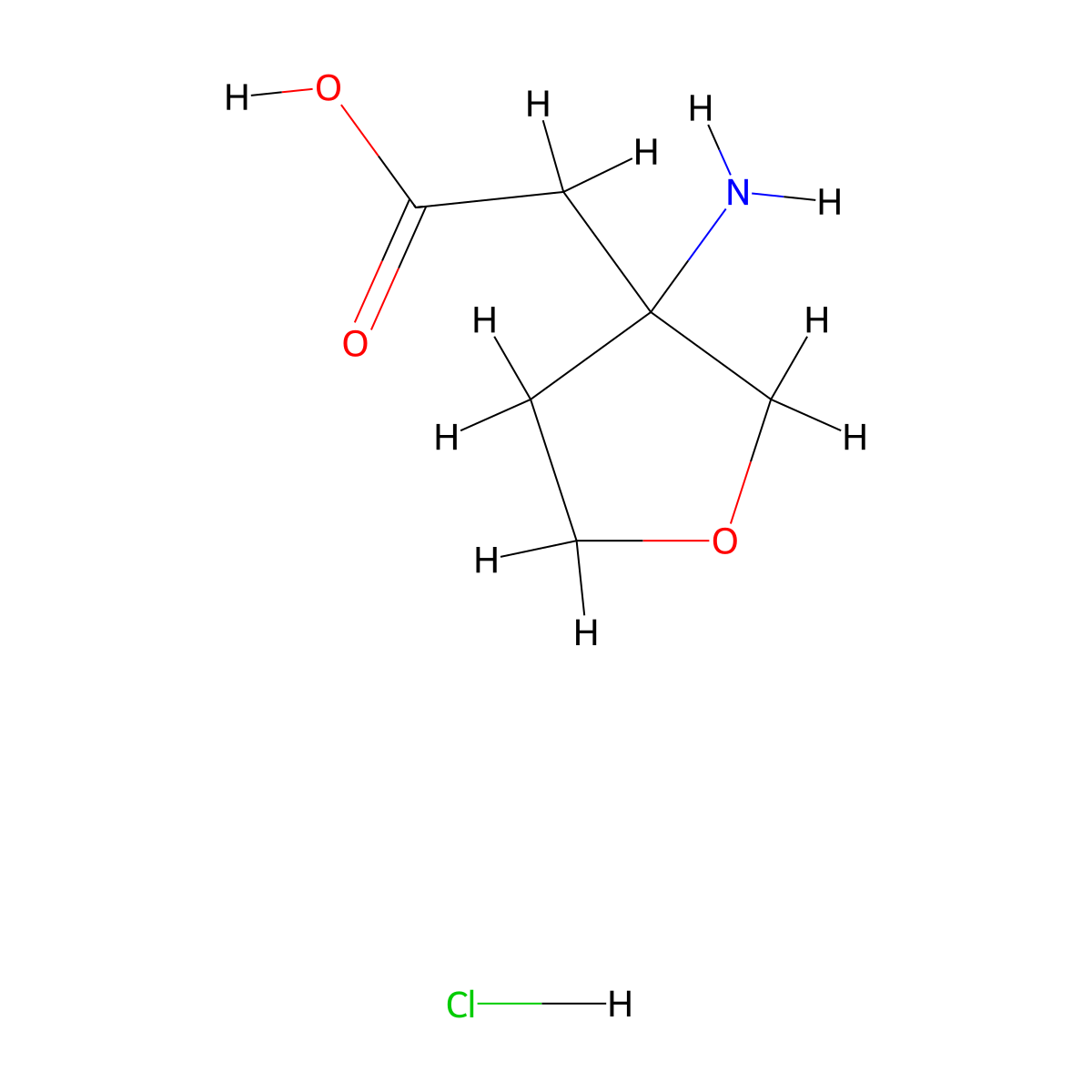 2-(3-Aminooxolan-3-yl)acetic acid hydrochloride molecular structure, CAS 1427379-33-6