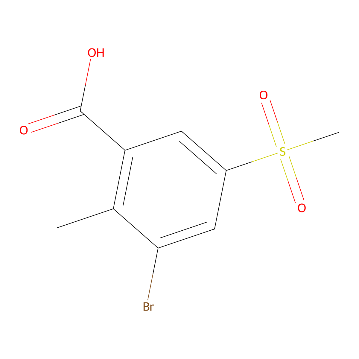 3-Bromo-5-methanesulfonyl-2-methylbenzoic acid molecular structure, CAS 1427379-34-7