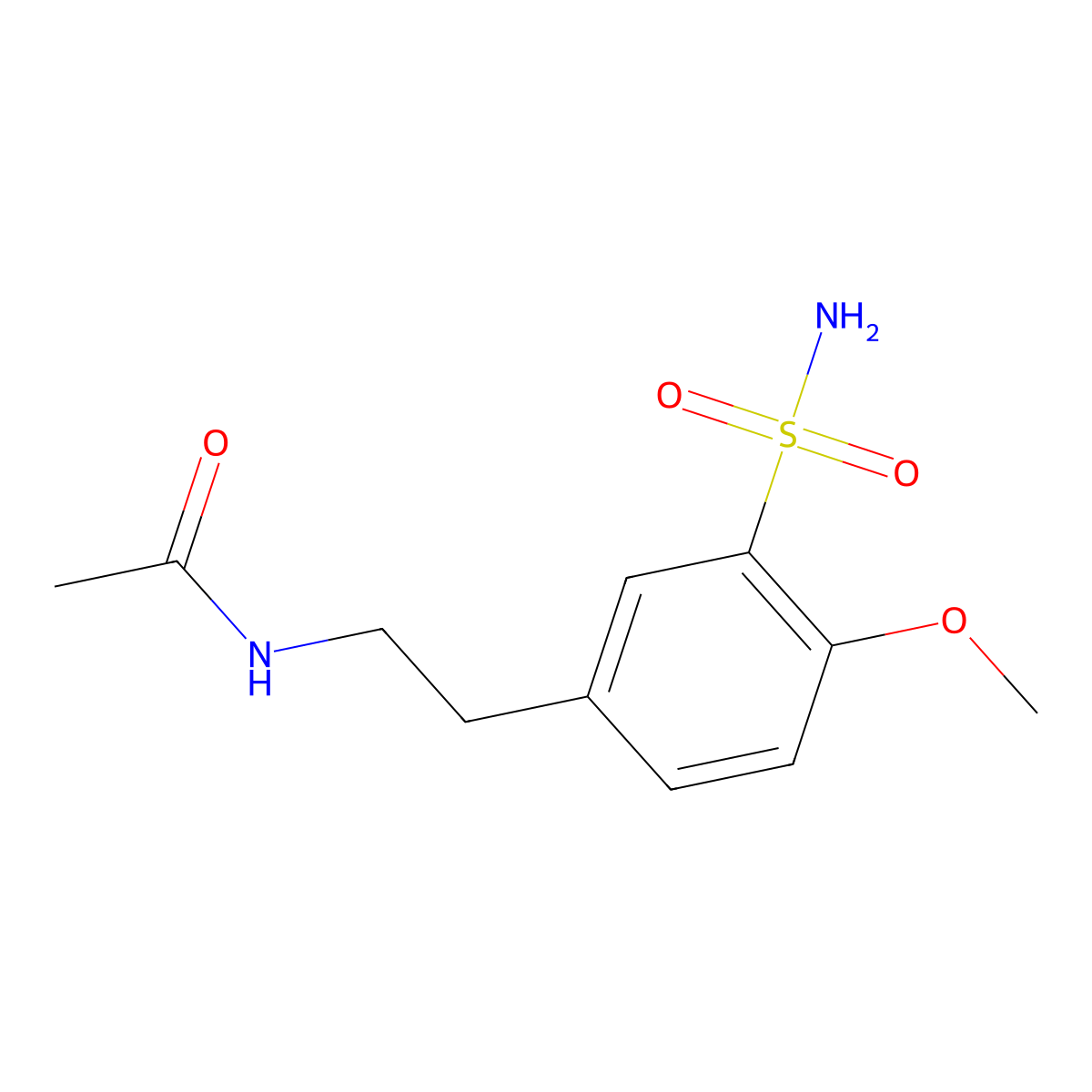 N-[2-(4-methoxy-3-sulfamoylphenyl)ethyl]acetamide molecular structure, CAS 1427379-36-9