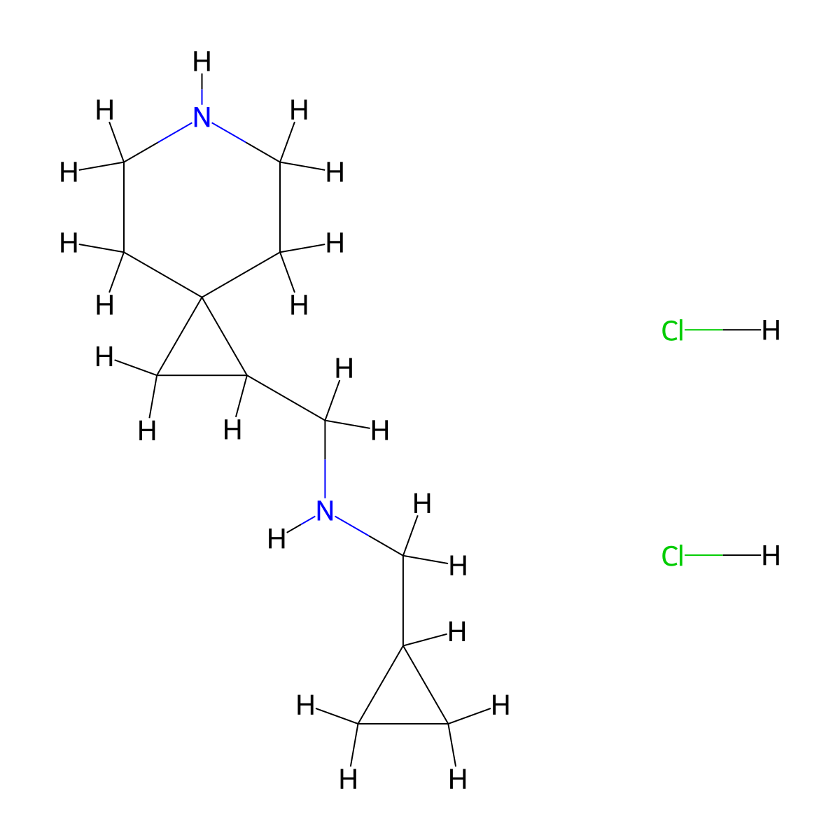 {6-Azaspiro[2.5]octan-1-ylmethyl}(cyclopropylmethyl)amine dihydrochloride molecular structure, CAS 1427379-37-0