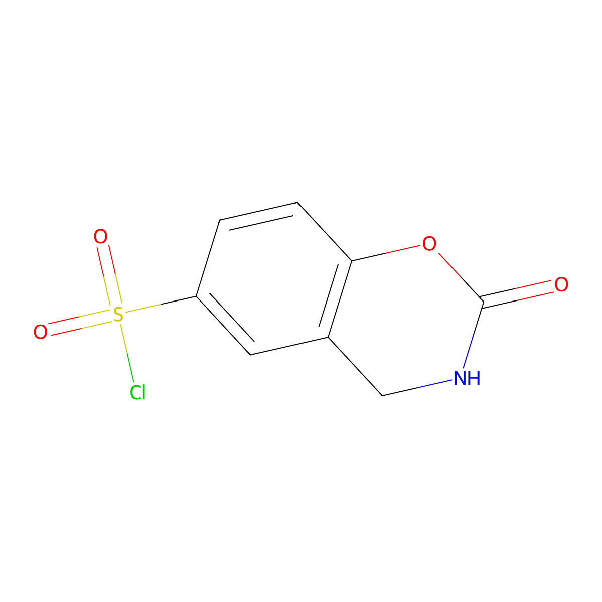 2H-1,3-Benzoxazine-6-sulfonyl chloride, 3,4-dihydro-2-oxo- molecular structure, CAS 1427379-39-2