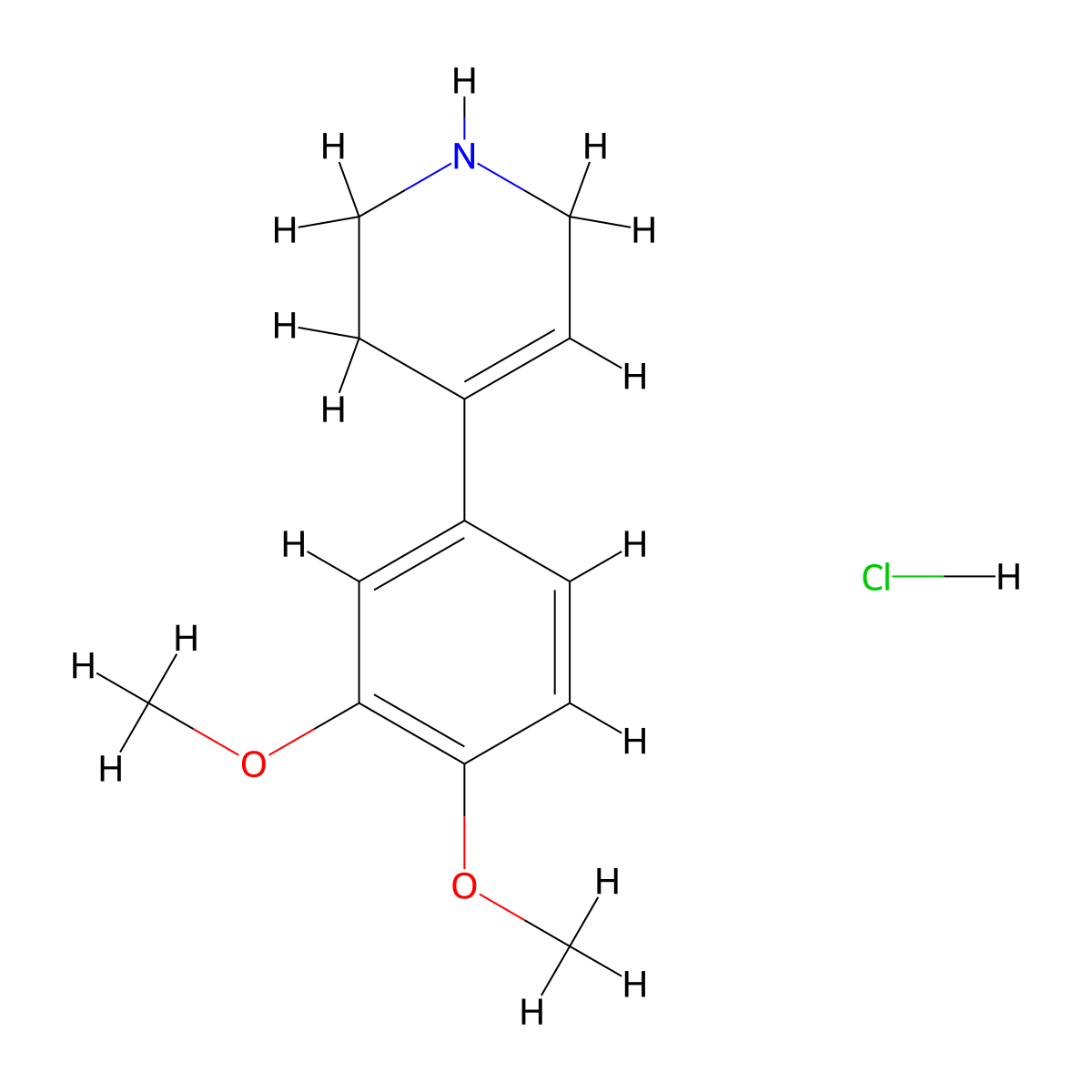 4-(3,4-Dimethoxyphenyl)-1,2,3,6-tetrahydropyridine hydrochloride molecular structure, CAS 1427379-41-6