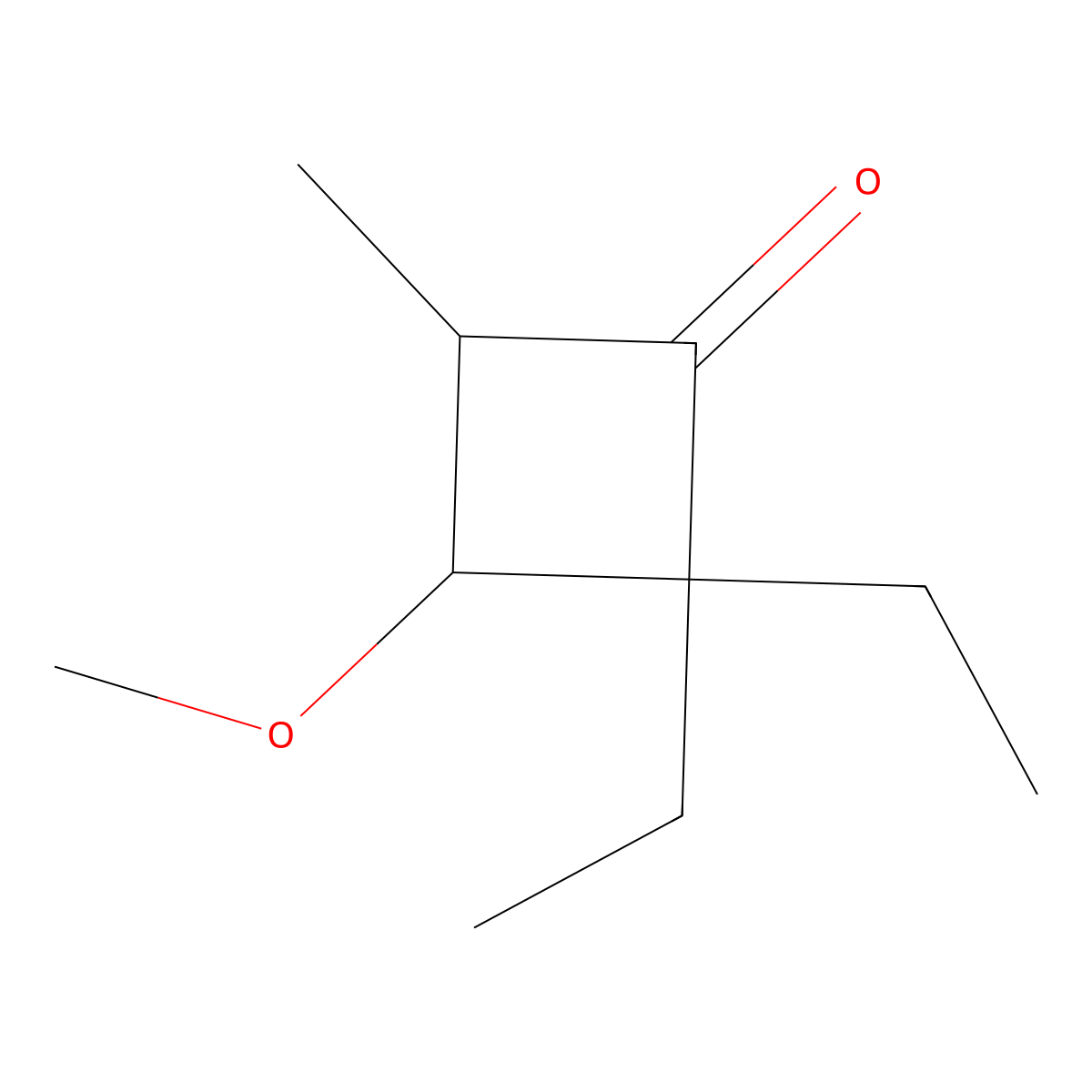 Cyclobutanone, 2,2-diethyl-3-methoxy-4-methyl- molecular structure, CAS 1427379-46-1