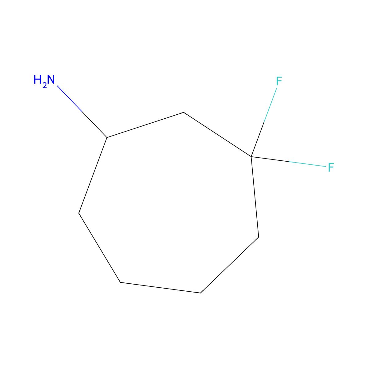 3,3-Difluorocycloheptan-1-amine molecular structure, CAS 1427379-48-3