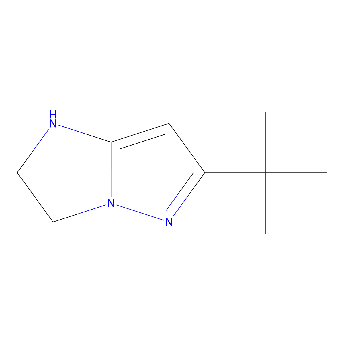 6-tert-butyl-1H,2H,3H-pyrazolo(1,5-a)imidazole molecular structure, CAS 1427379-49-4