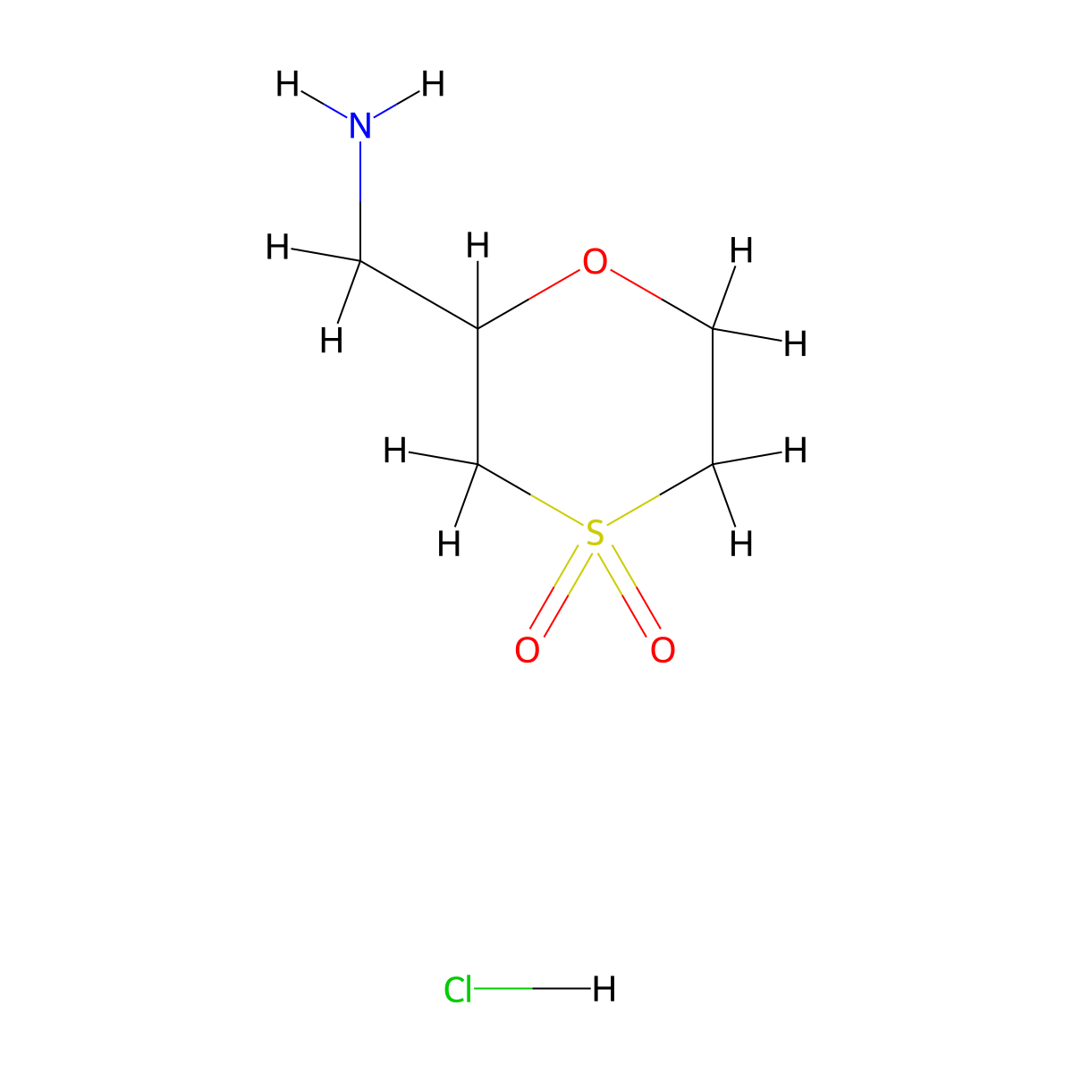 2-(Aminomethyl)-1,4lambda6-oxathiane-4,4-dione hydrochloride molecular structure, CAS 1427379-52-9