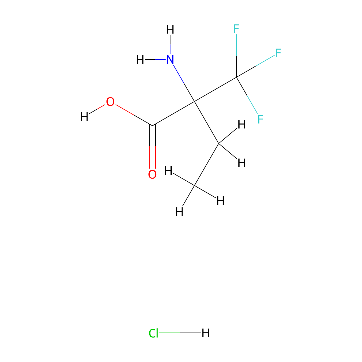 2-Amino-2-(trifluoromethyl)butanoic acid hydrochloride molecular structure, CAS 1427379-54-1