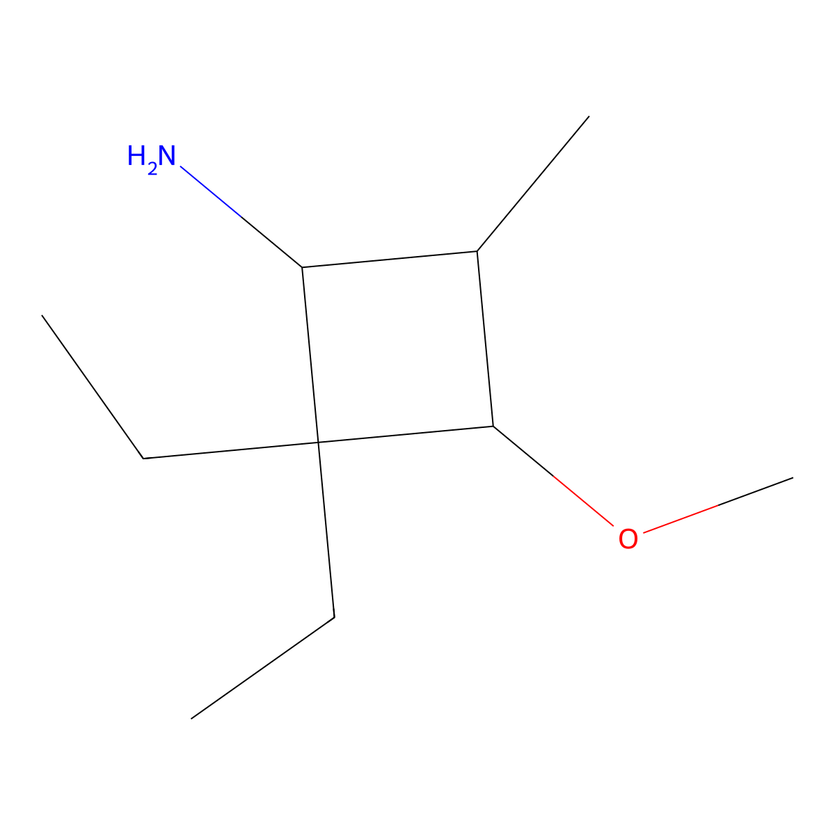 2,2-Diethyl-3-methoxy-4-methylcyclobutan-1-amine molecular structure, CAS 1427379-65-4