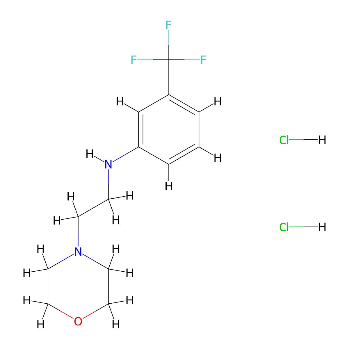 N-[2-(morpholin-4-yl)ethyl]-3-(trifluoromethyl)aniline dihydrochloride molecular structure, CAS 1427379-68-7