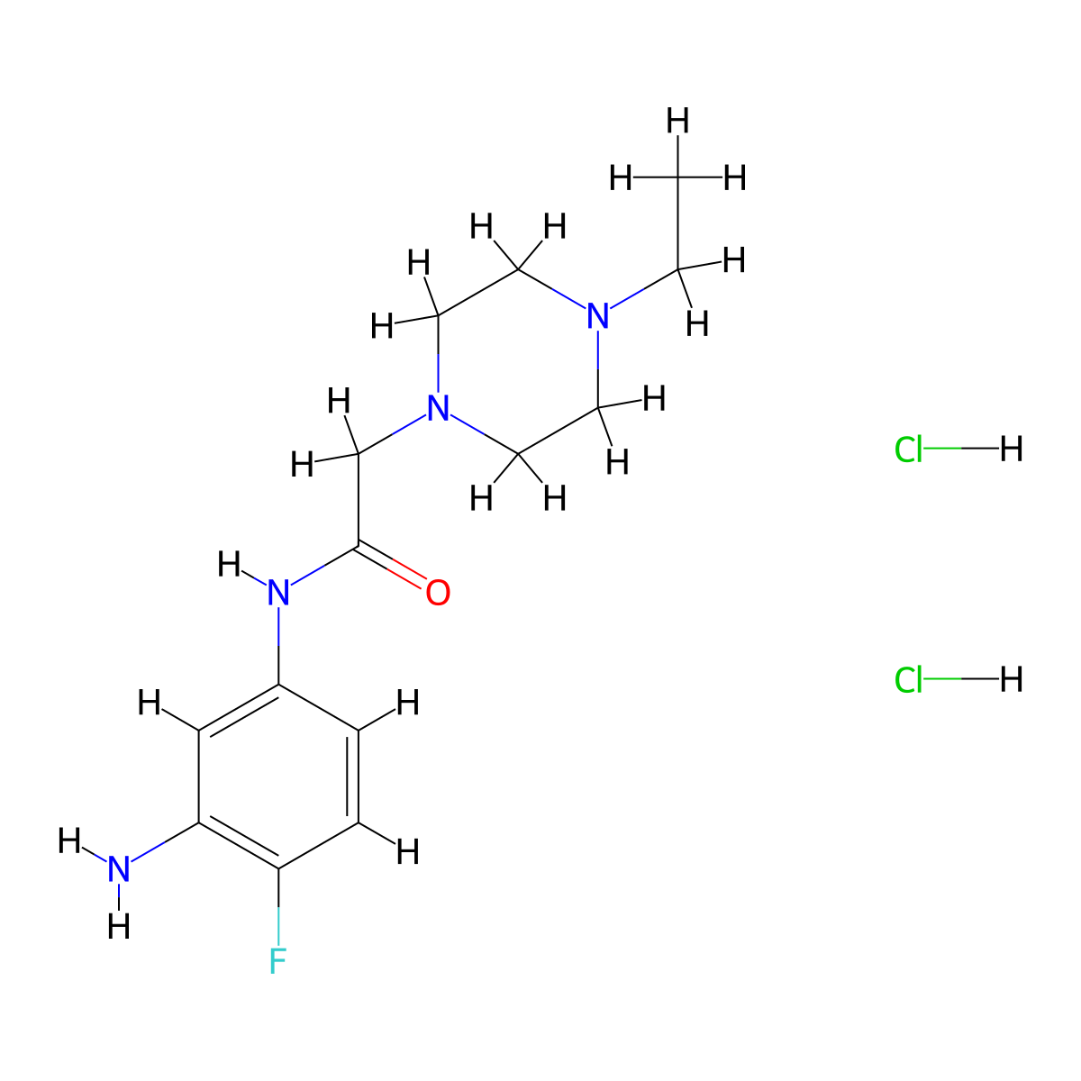 N-(3-amino-4-fluorophenyl)-2-(4-ethylpiperazin-1-yl)acetamide dihydrochloride molecular structure, CAS 1427379-71-2