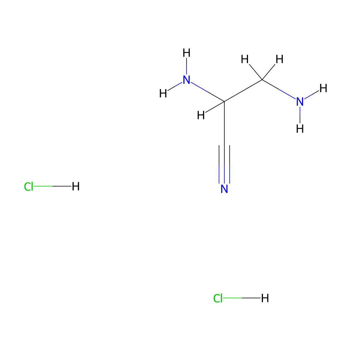 2,3-Diaminopropanenitrile dihydrochloride molecular structure, CAS 1427379-73-4