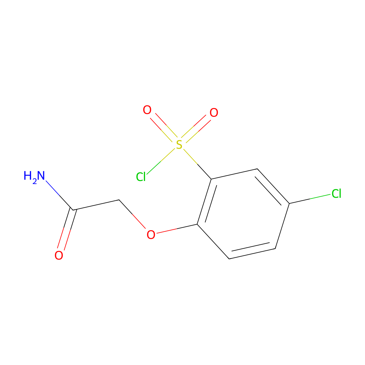 2-(Carbamoylmethoxy)-5-chlorobenzene-1-sulfonyl chloride molecular structure, CAS 1427379-76-7