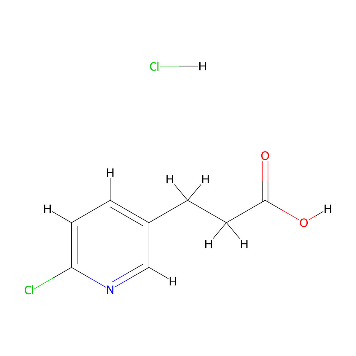 3-(6-Chloropyridin-3-yl)propanoic acid hydrochloride molecular structure, CAS 1427379-78-9