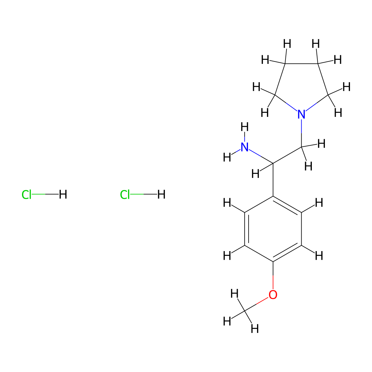 1-(4-Methoxyphenyl)-2-(pyrrolidin-1-yl)ethan-1-amine dihydrochloride molecular structure, CAS 1427379-79-0