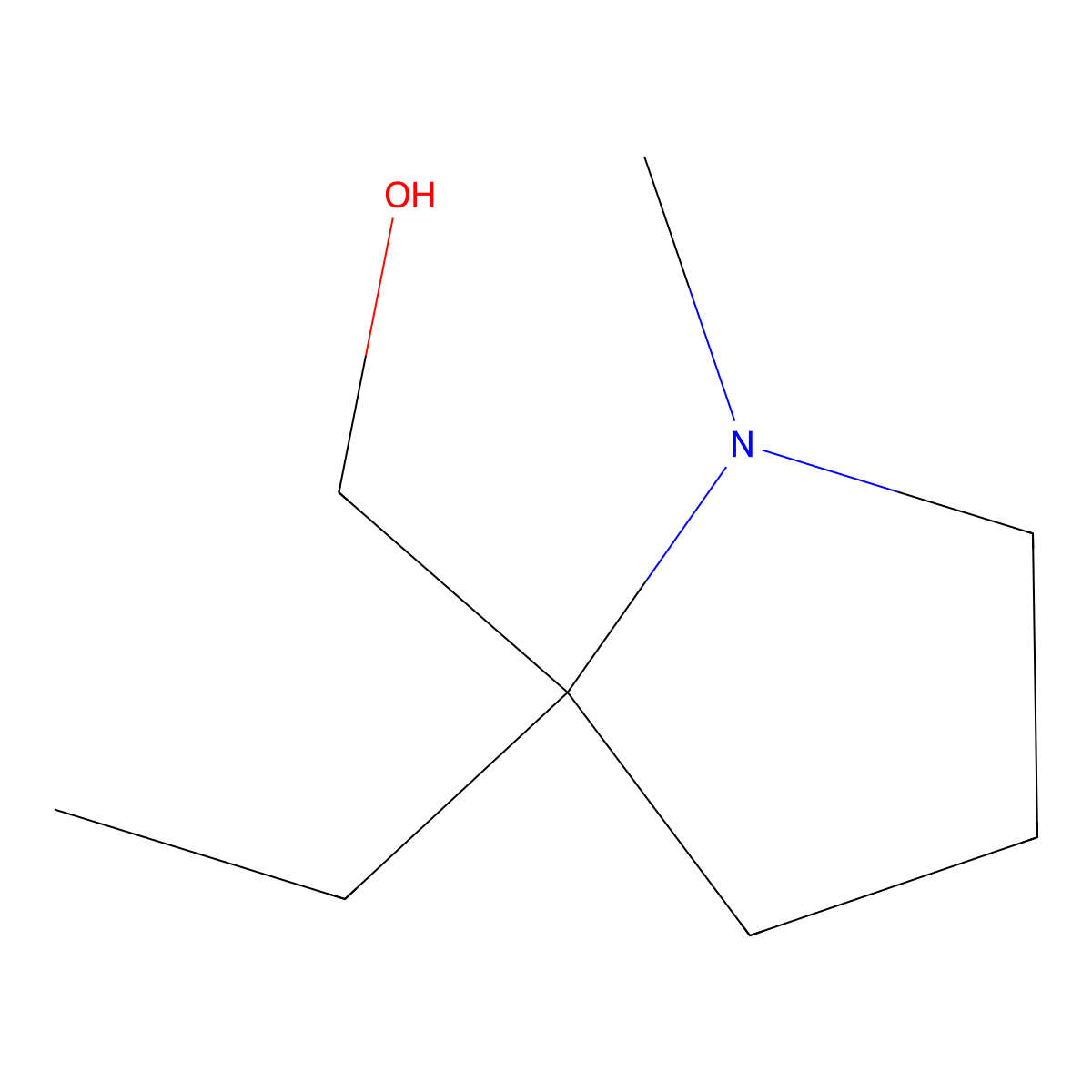 (2-Ethyl-1-methylpyrrolidin-2-yl)methanol molecular structure, CAS 1427379-84-7