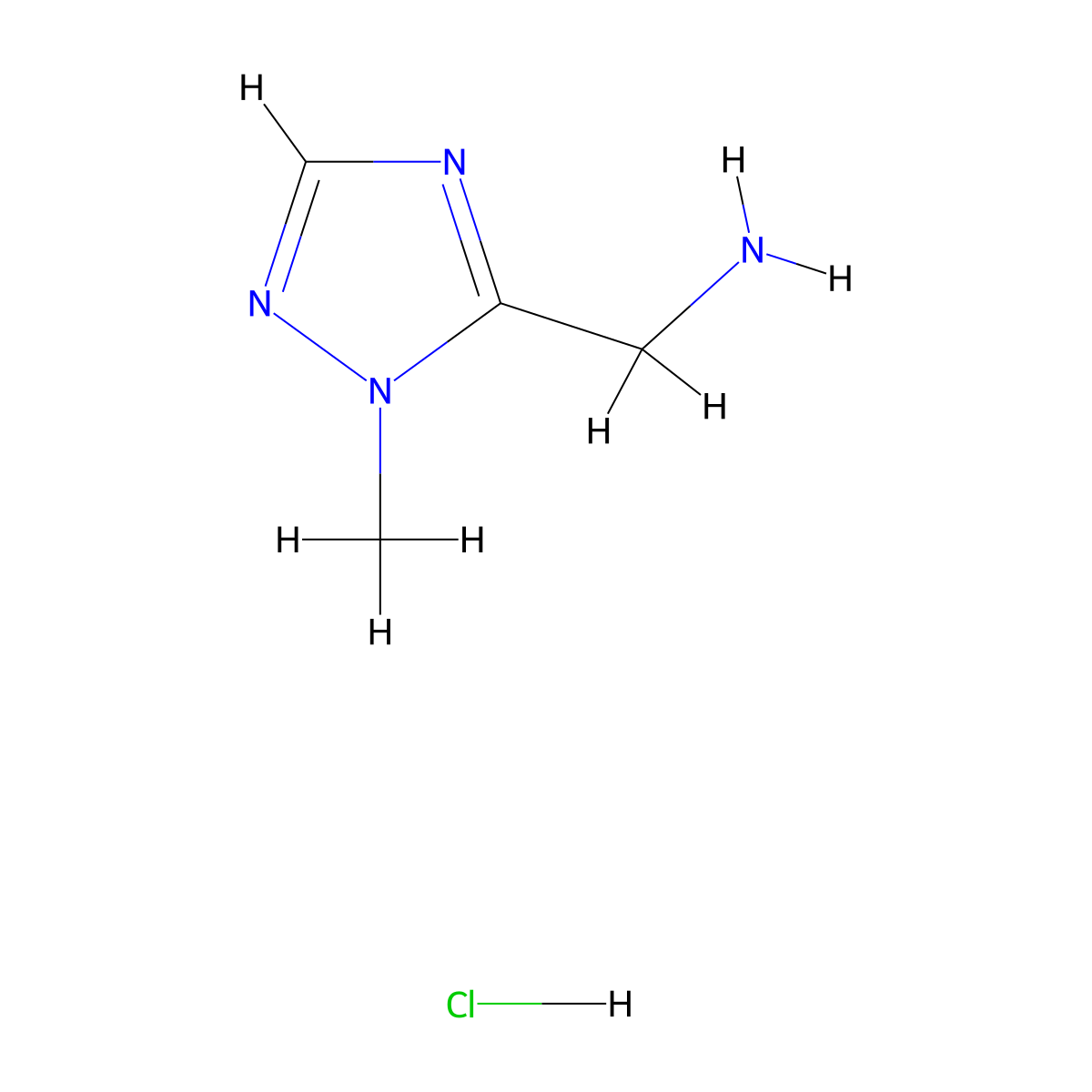 (1-methyl-1H-1,2,4-triazol-5-yl)methanamine hydrochloride molecular structure, CAS 1427379-86-9