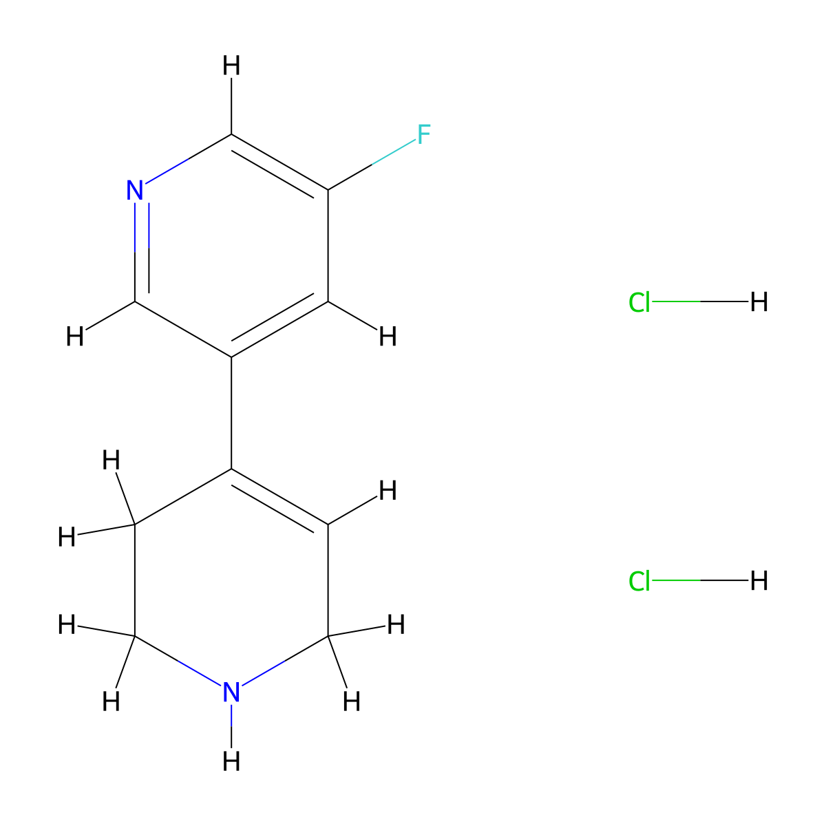 3-Fluoro-5-(1,2,3,6-tetrahydropyridin-4-yl)pyridine dihydrochloride molecular structure, CAS 1427379-92-7
