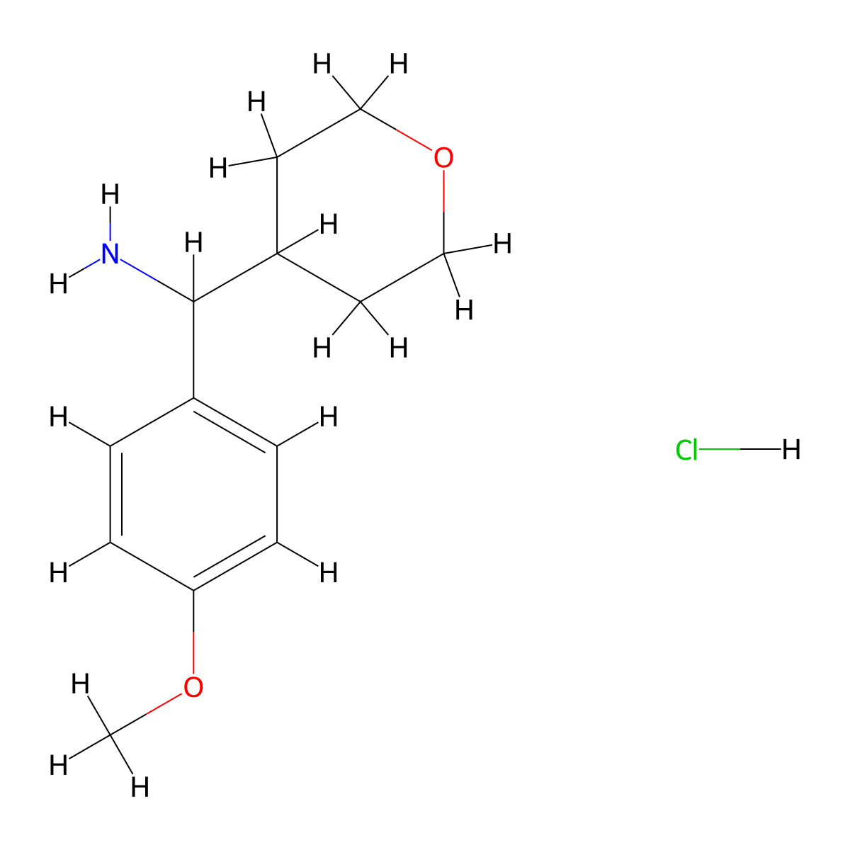 (4-Methoxyphenyl)(oxan-4-yl)methanamine hydrochloride molecular structure, CAS 1427379-94-9