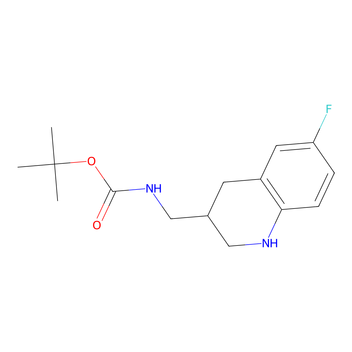 tert-butyl N-[(6-fluoro-1,2,3,4-tetrahydroquinolin-3-yl)methyl]carbamate molecular structure, CAS 1427379-98-3