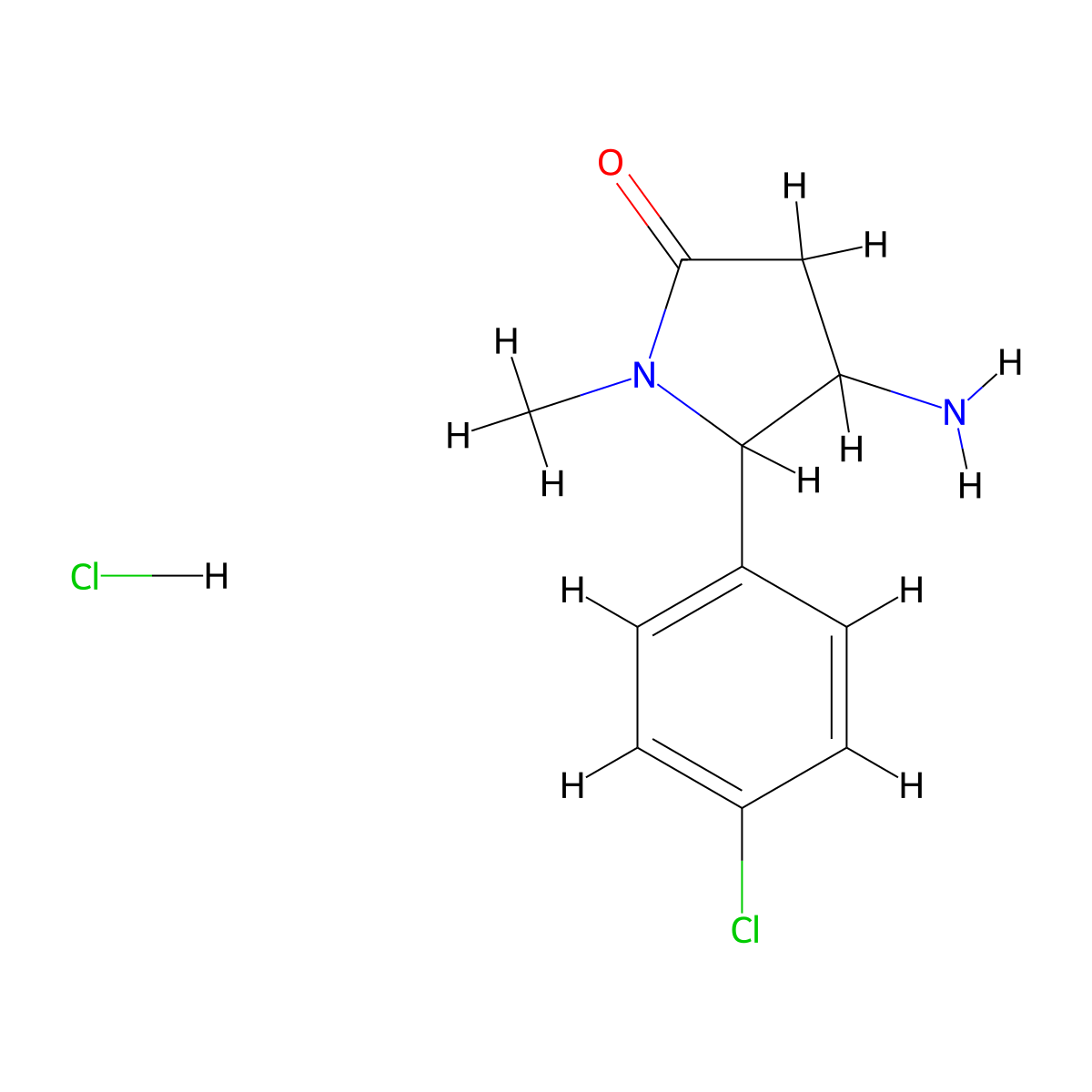 4-Amino-5-(4-chlorophenyl)-1-methylpyrrolidin-2-one hydrochloride molecular structure, CAS 1427379-99-4