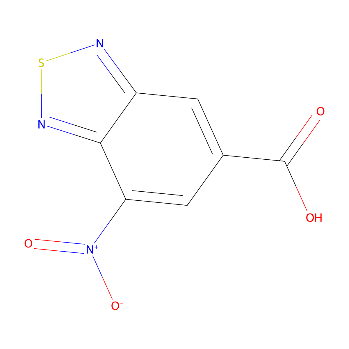 7-Nitro-2,1,3-benzothiadiazole-5-carboxylic acid molecular structure, CAS 1427380-00-4
