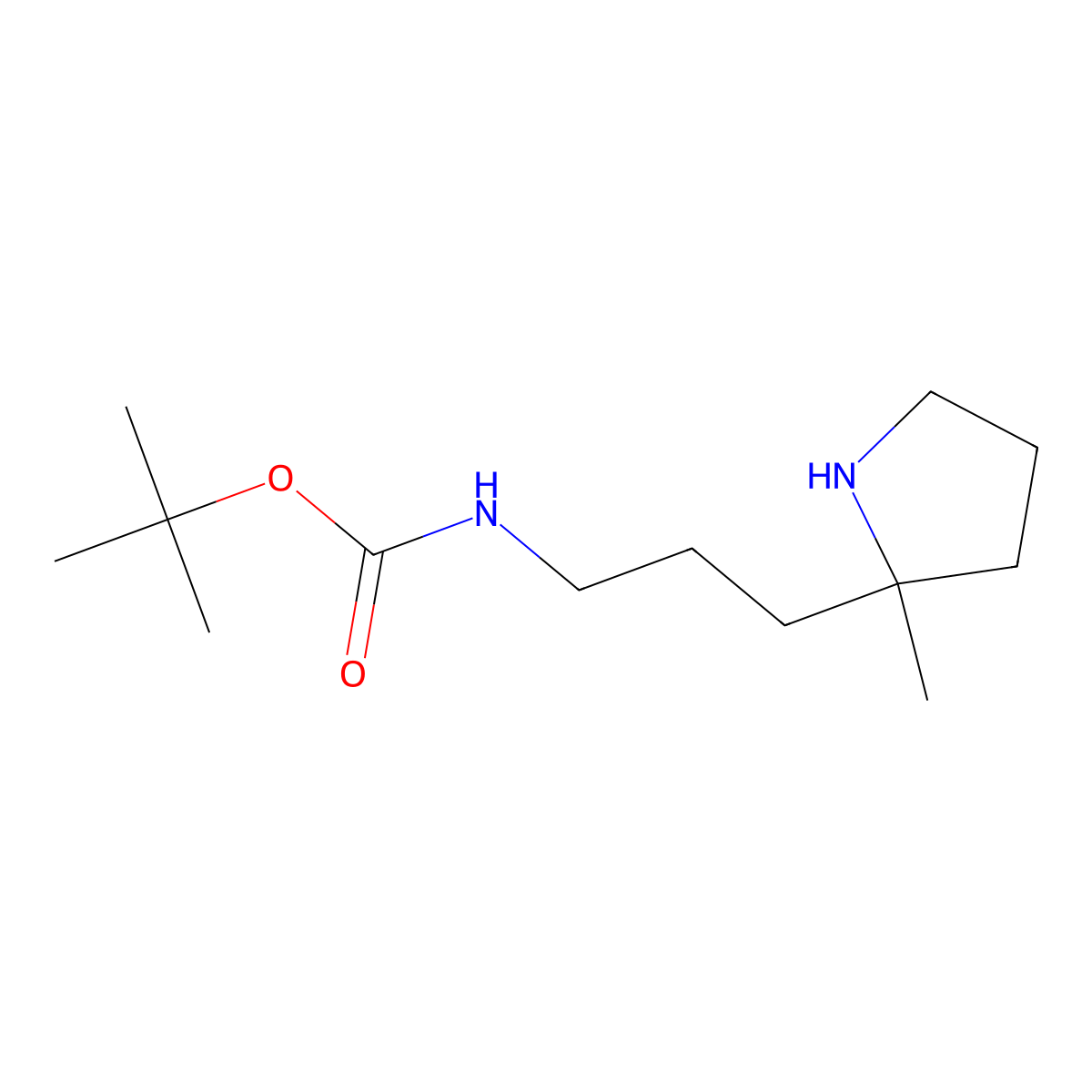 tert-butyl N-[3-(2-methylpyrrolidin-2-yl)propyl]carbamate molecular structure, CAS 1427380-02-6