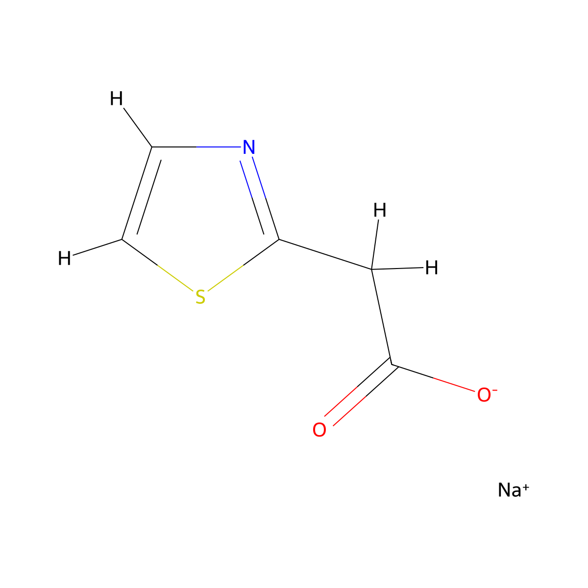 Sodium 2-(1,3-thiazol-2-yl)acetate molecular structure, CAS 1427380-03-7