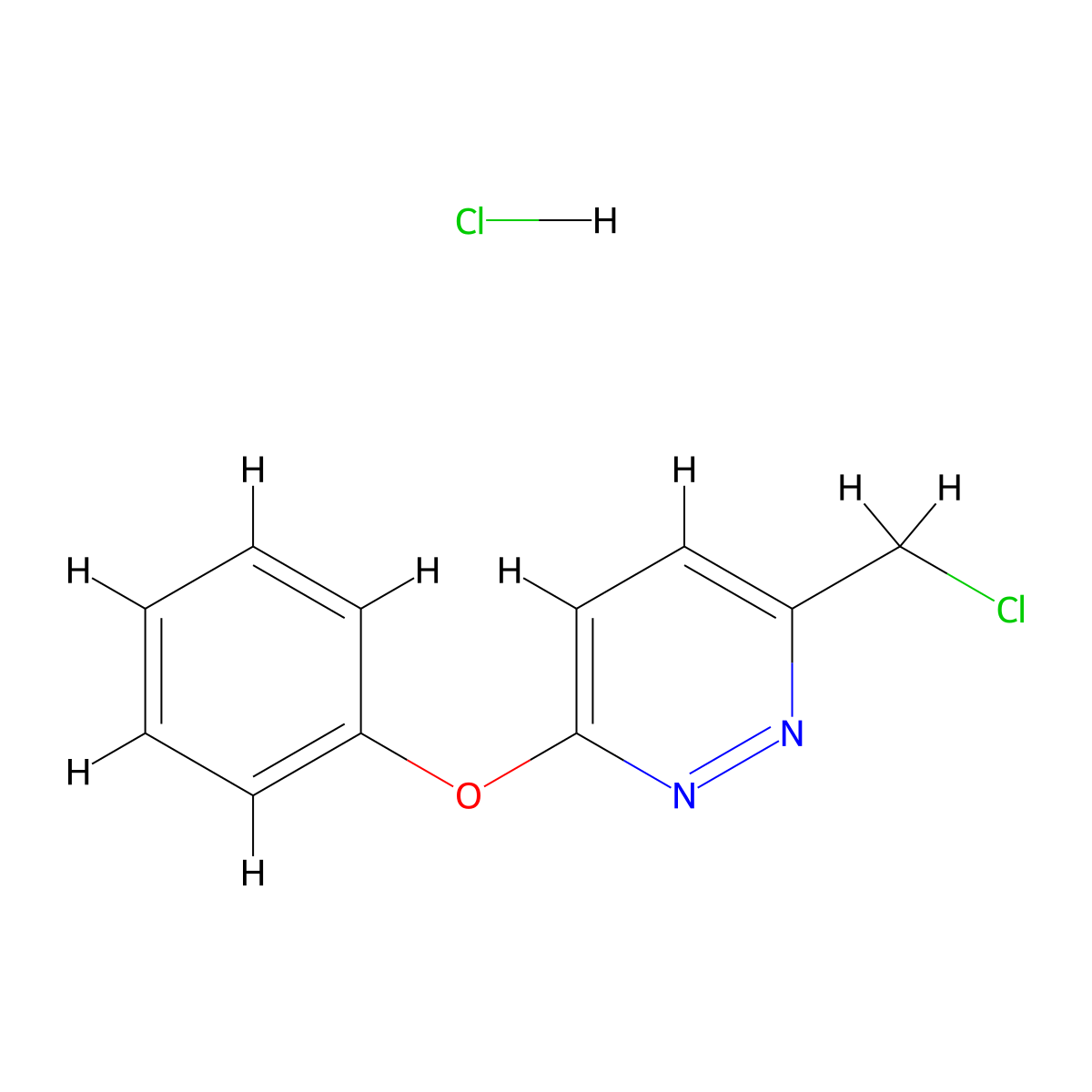 3-(Chloromethyl)-6-phenoxypyridazine hydrochloride molecular structure, CAS 1427380-06-0
