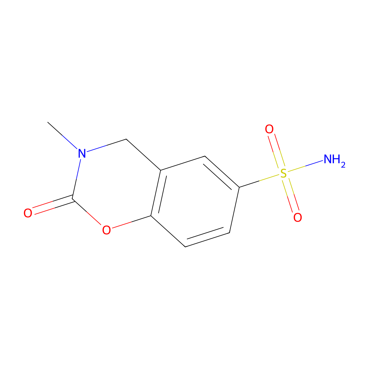 3-methyl-2-oxo-3,4-dihydro-2H-1,3-benzoxazine-6-sulfonamide molecular structure, CAS 1427380-07-1