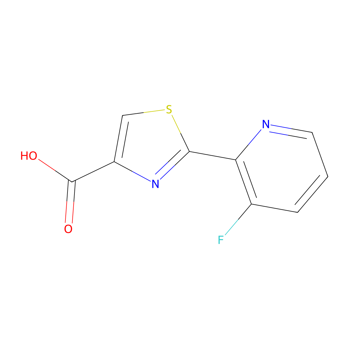 2-(3-Fluoropyridin-2-yl)-1,3-thiazole-4-carboxylic acid molecular structure, CAS 1427380-08-2