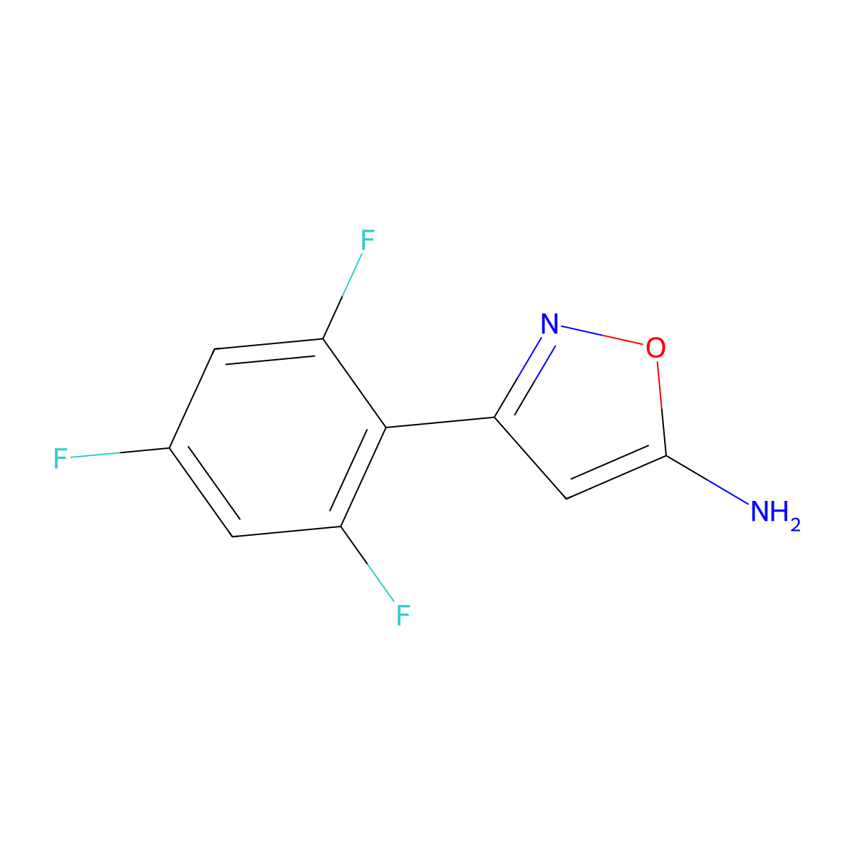 3-(2,4,6-Trifluorophenyl)-1,2-oxazol-5-amine molecular structure, CAS 1427380-13-9