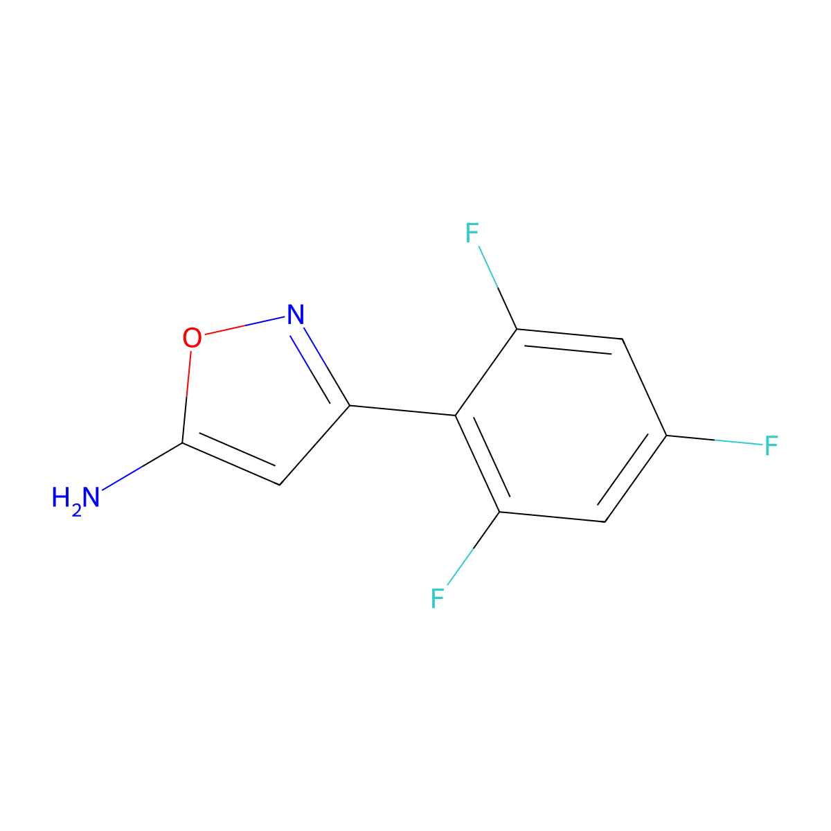 3-(2,4,6-Trifluorophenyl)-1,2-oxazol-5-amine molecular structure, CAS 1427380-13-9