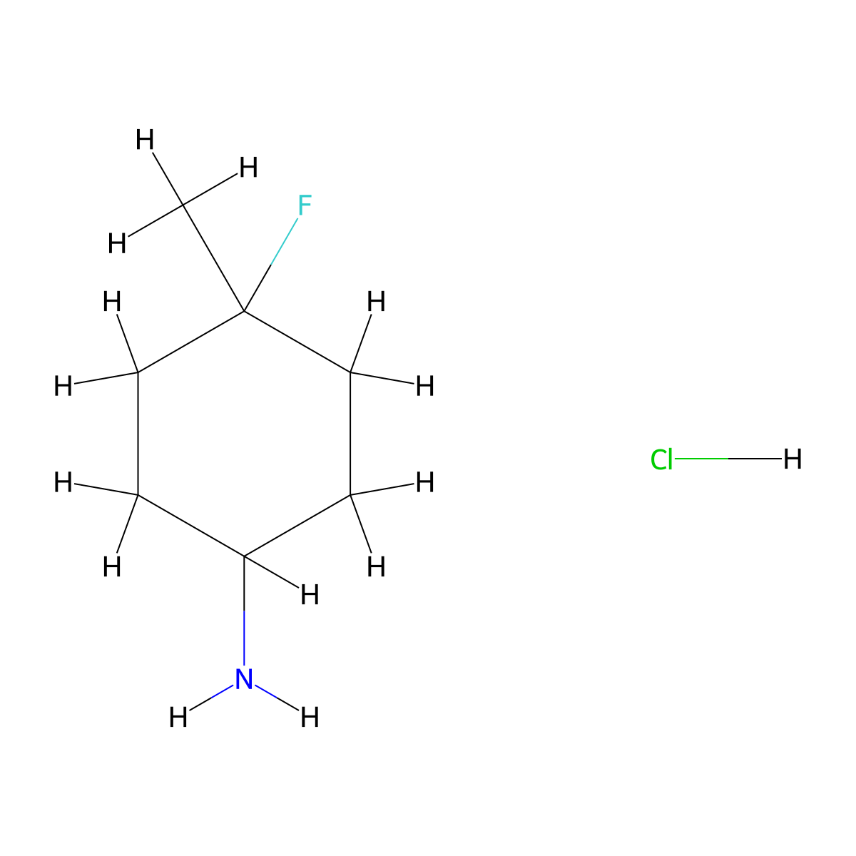 4-Fluoro-4-methylcyclohexan-1-amine hydrochloride molecular structure, CAS 1427380-18-4